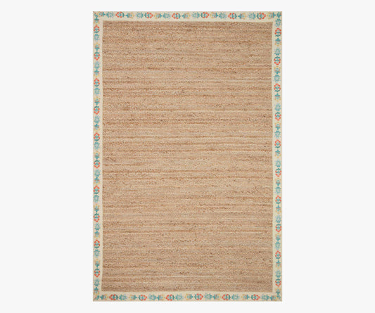 Costa Mughal Rose Jute Rug - Natural & Cream - Porcelain Coffee Mug