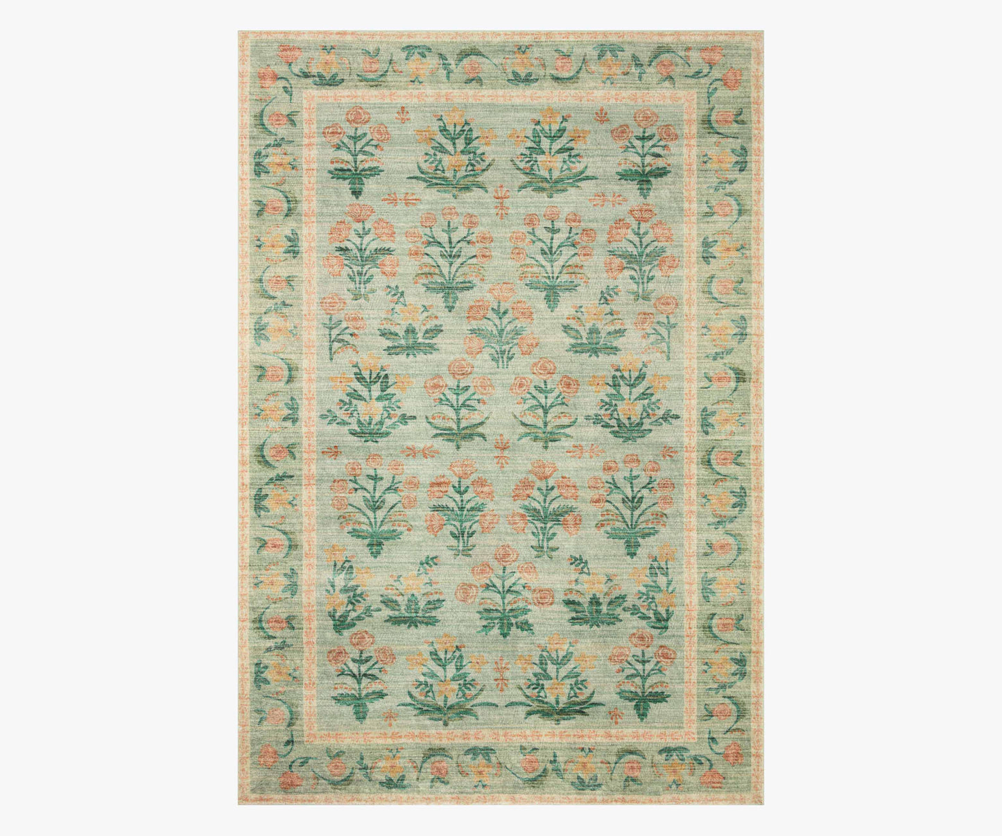 Eden Mughal Rose Power Loomed Rug - Moss - Porcelain Coffee Mug