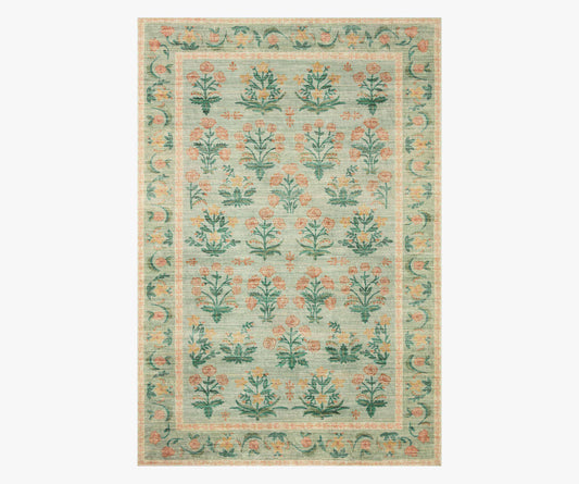 Eden Mughal Rose Power Loomed Rug - Moss - Porcelain Coffee Mug
