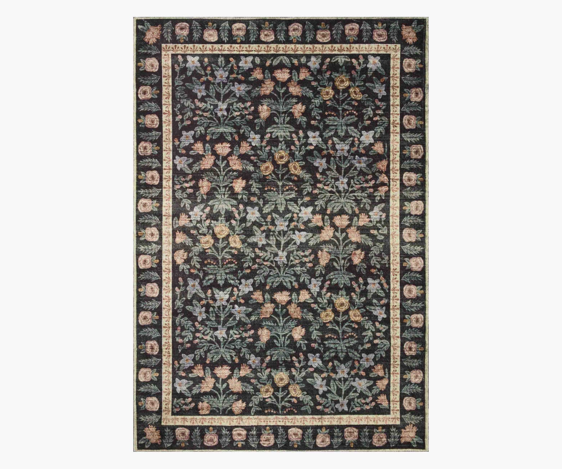 Eden Mughal Garden Power Loomed Rug - Black - Porcelain Coffee Mug