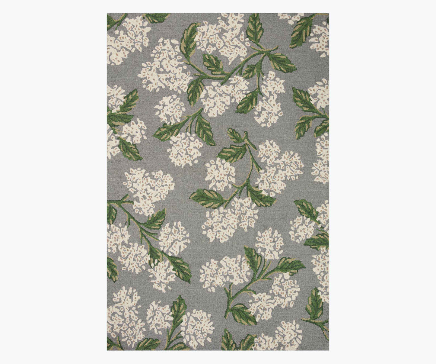 Joie Hydrangea Wool-Hooked Rug - Grey - Premium Design Accessory