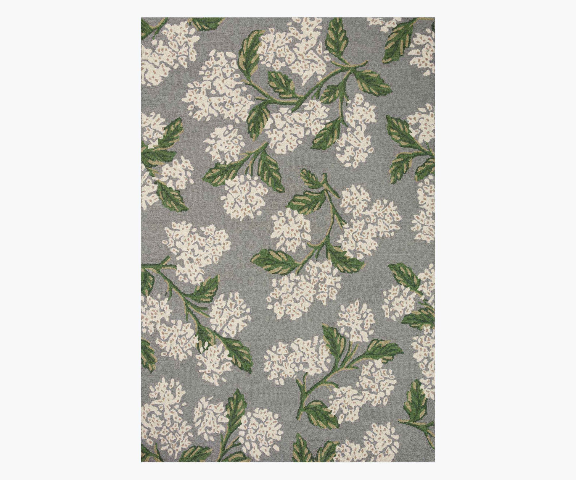 Joie Hydrangea Wool-Hooked Rug - Grey - Premium Design Accessory