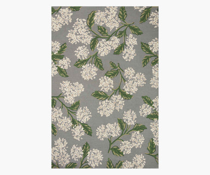 Joie Hydrangea Wool-Hooked Rug - Grey - Premium Design Accessory
