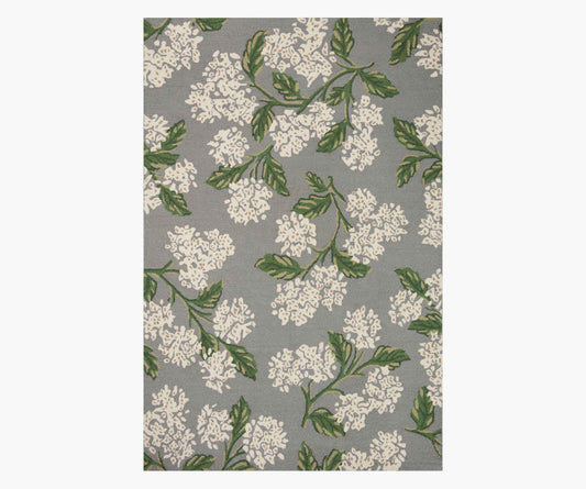 Joie Hydrangea Wool-Hooked Rug - Grey - Premium Design Accessory