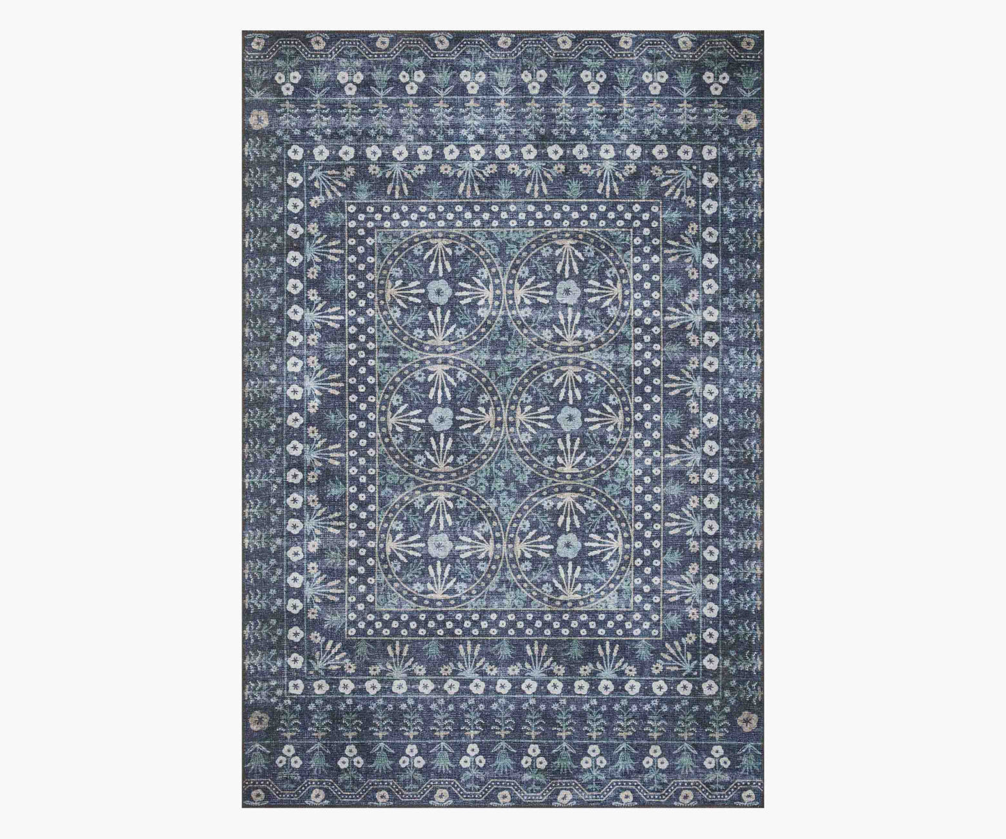 Maison Rosette Power Loomed Rug - Blue - Premium Design Accessory