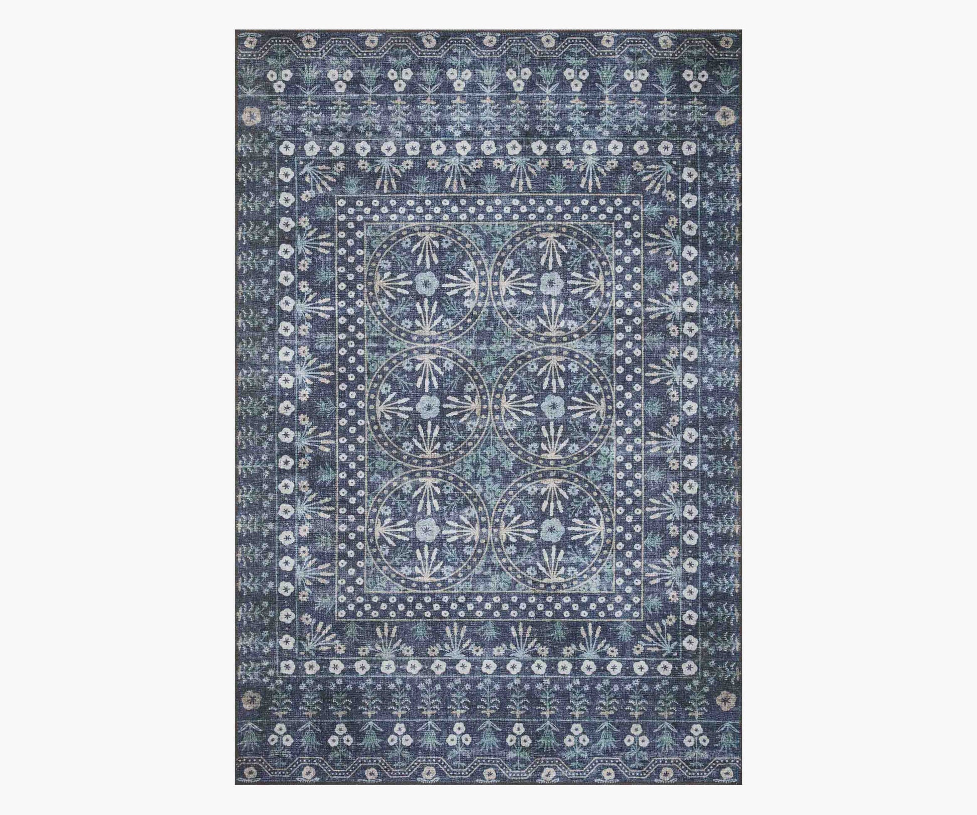 Maison Rosette Power Loomed Rug - Blue - Premium Design Accessory