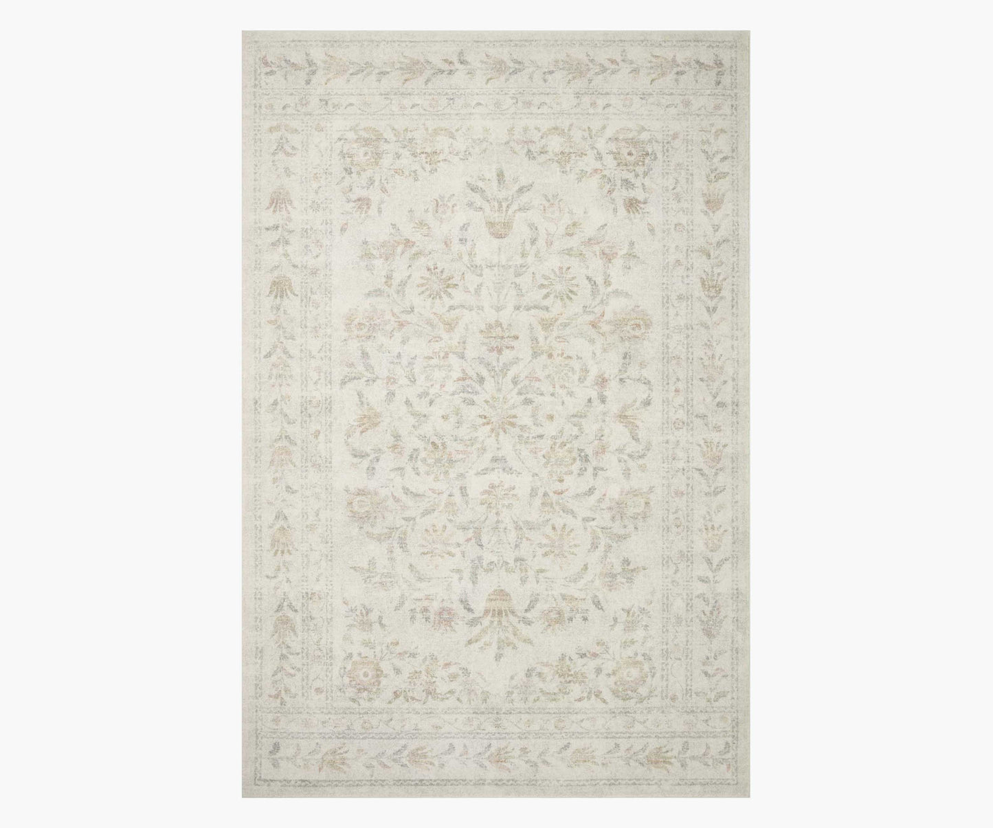 Courtyard Lily Printed Rug - Yellow Multi - Premium Design Accessory