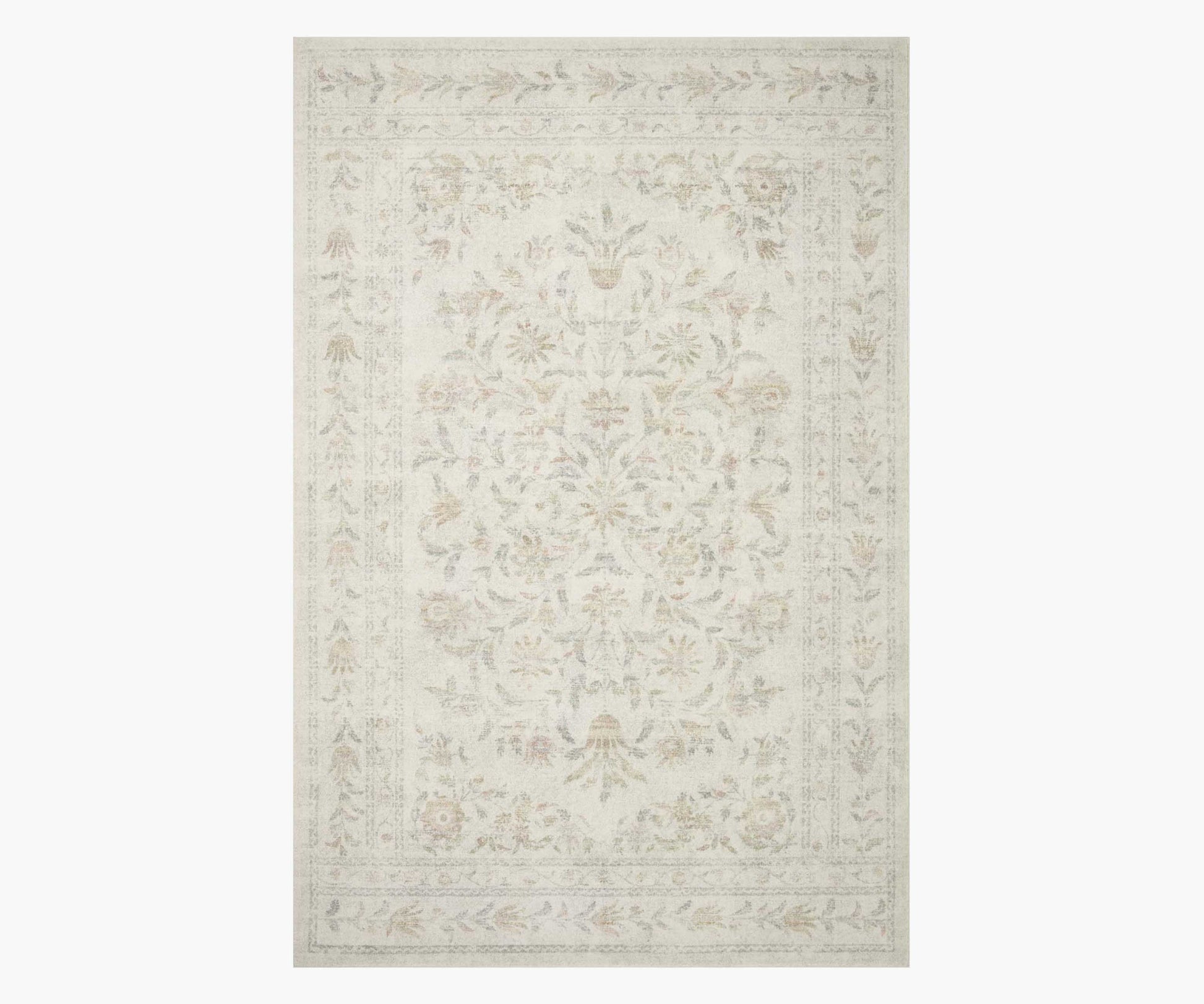 Courtyard Lily Printed Rug - Yellow Multi - Premium Design Accessory