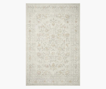 Courtyard Lily Printed Rug - Yellow Multi - Premium Design Accessory