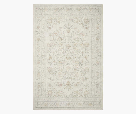 Courtyard Lily Printed Rug - Yellow Multi - Premium Design Accessory