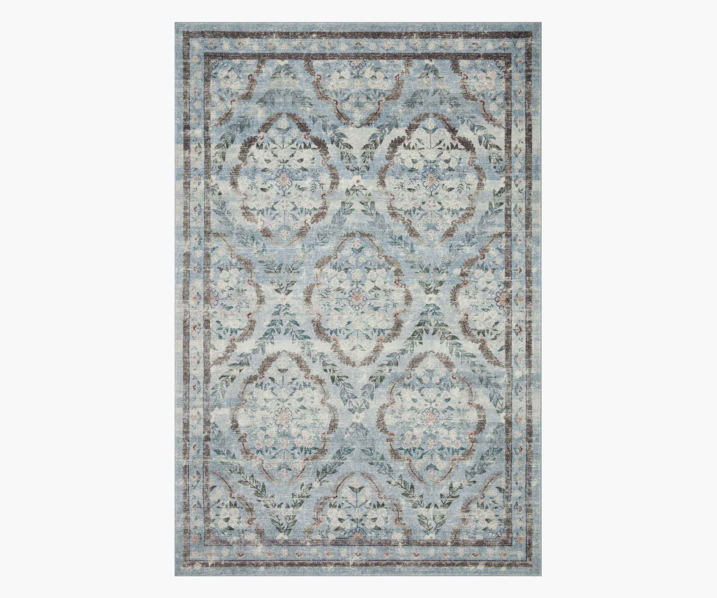 Courtyard Chateau Printed Rug - Blue - Premium Design Accessory