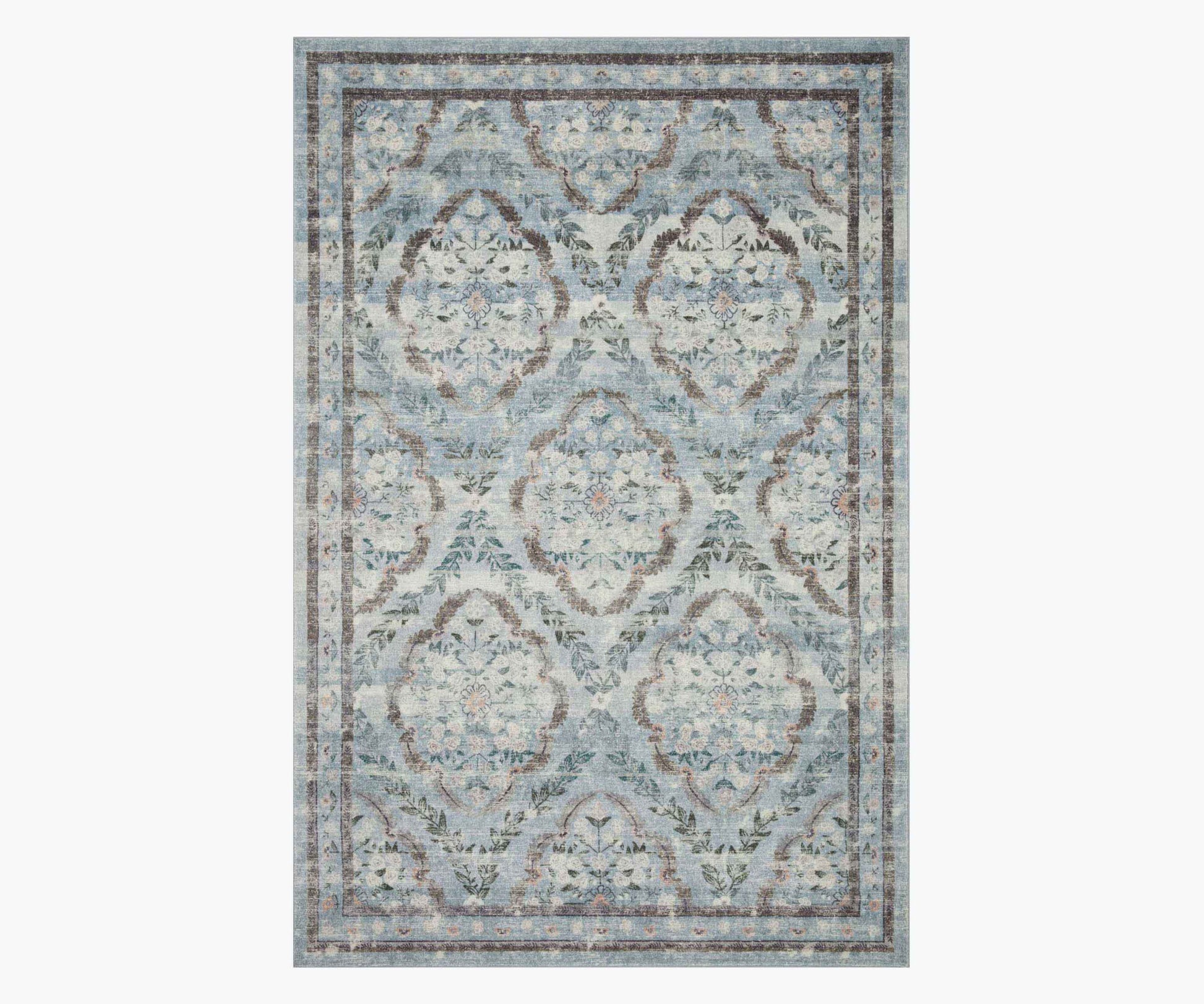 Courtyard Chateau Printed Rug - Blue - Premium Design Accessory