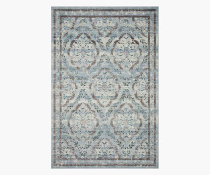 Courtyard Chateau Printed Rug - Blue - Premium Design Accessory