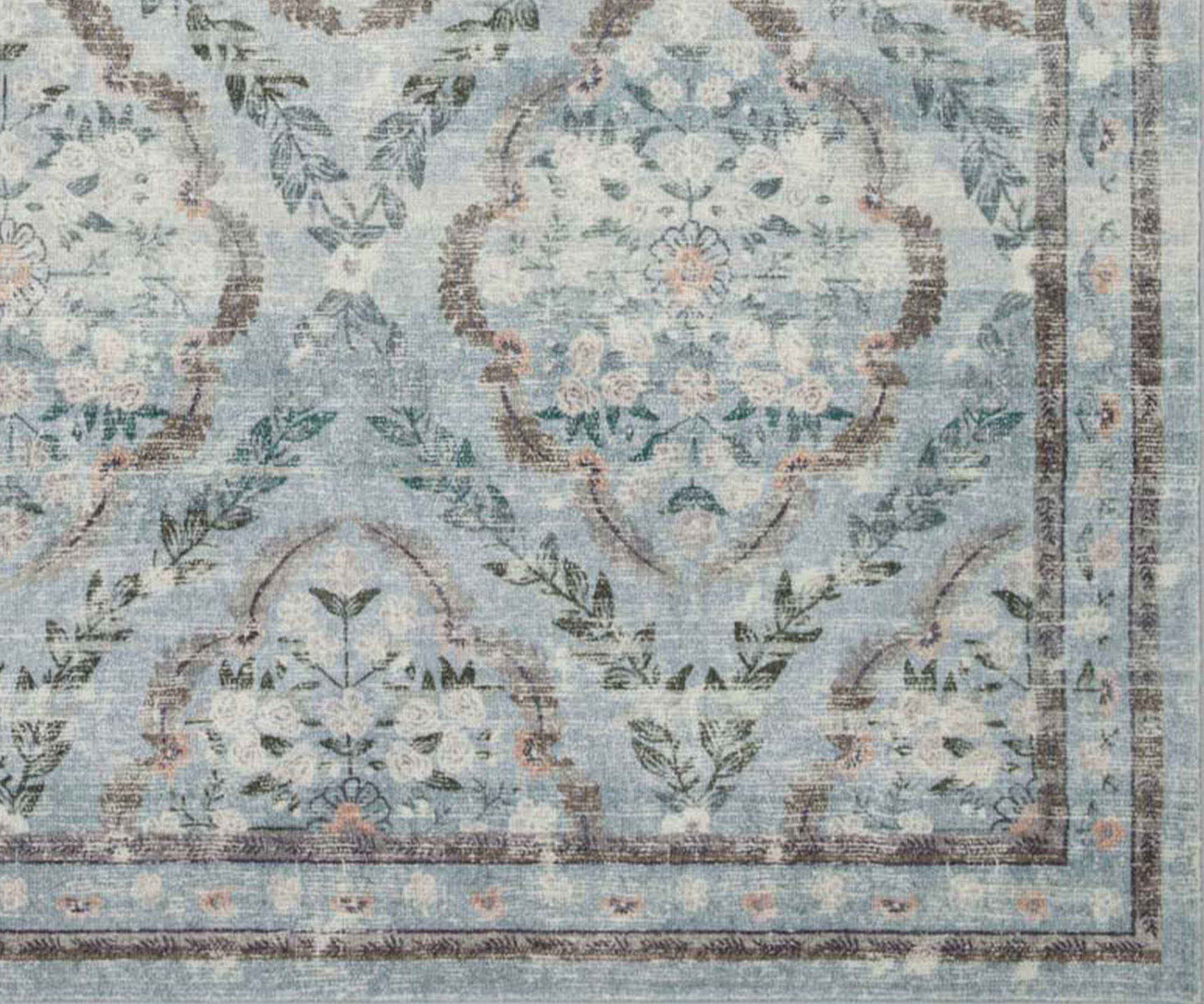 Courtyard Chateau Printed Rug - Blue