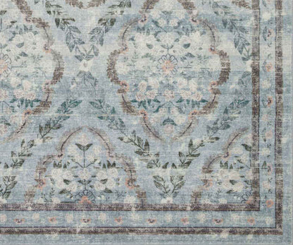 Courtyard Chateau Printed Rug - Blue