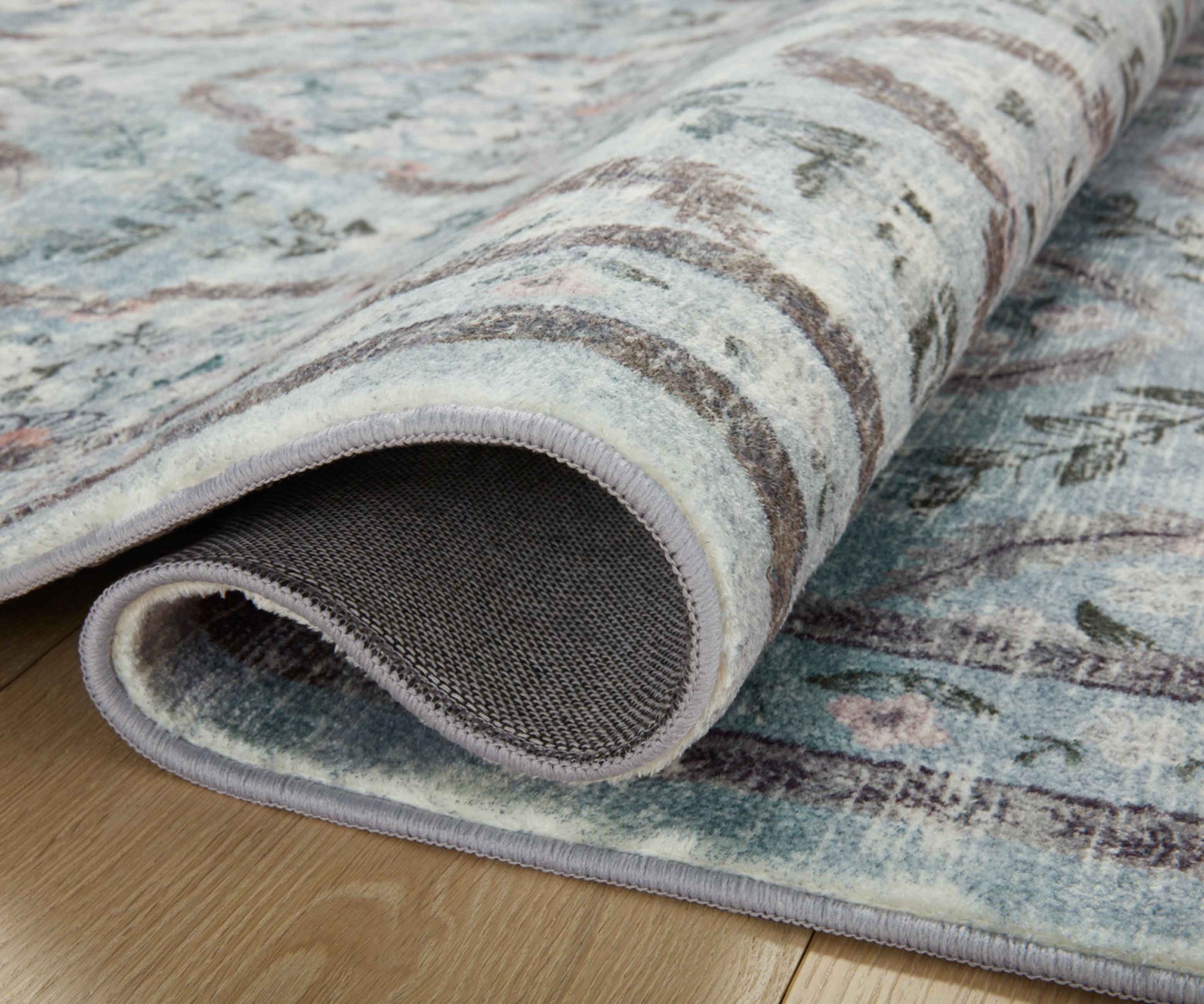 Courtyard Chateau Printed Rug - Blue