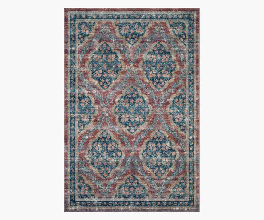Courtyard Chateau Printed Rug - Red - Premium Design Accessory