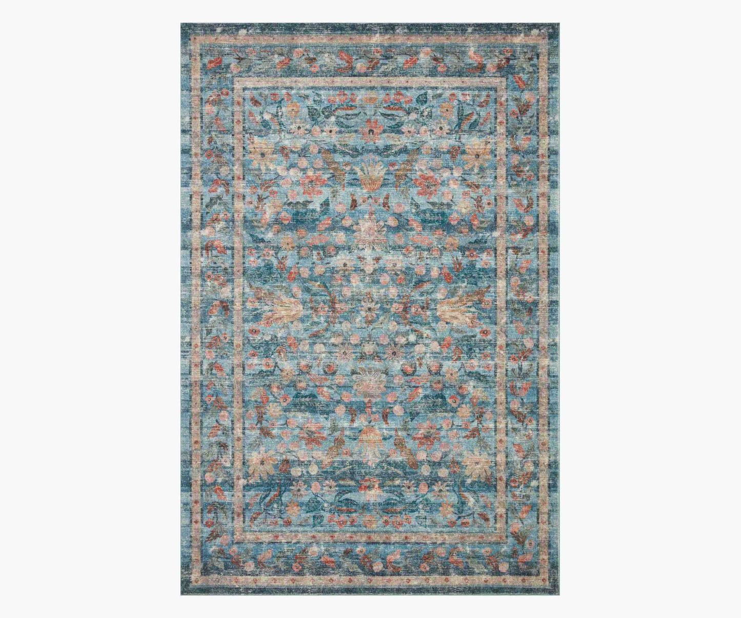 Courtyard Eve Printed Rug - Blue - Premium Design Accessory