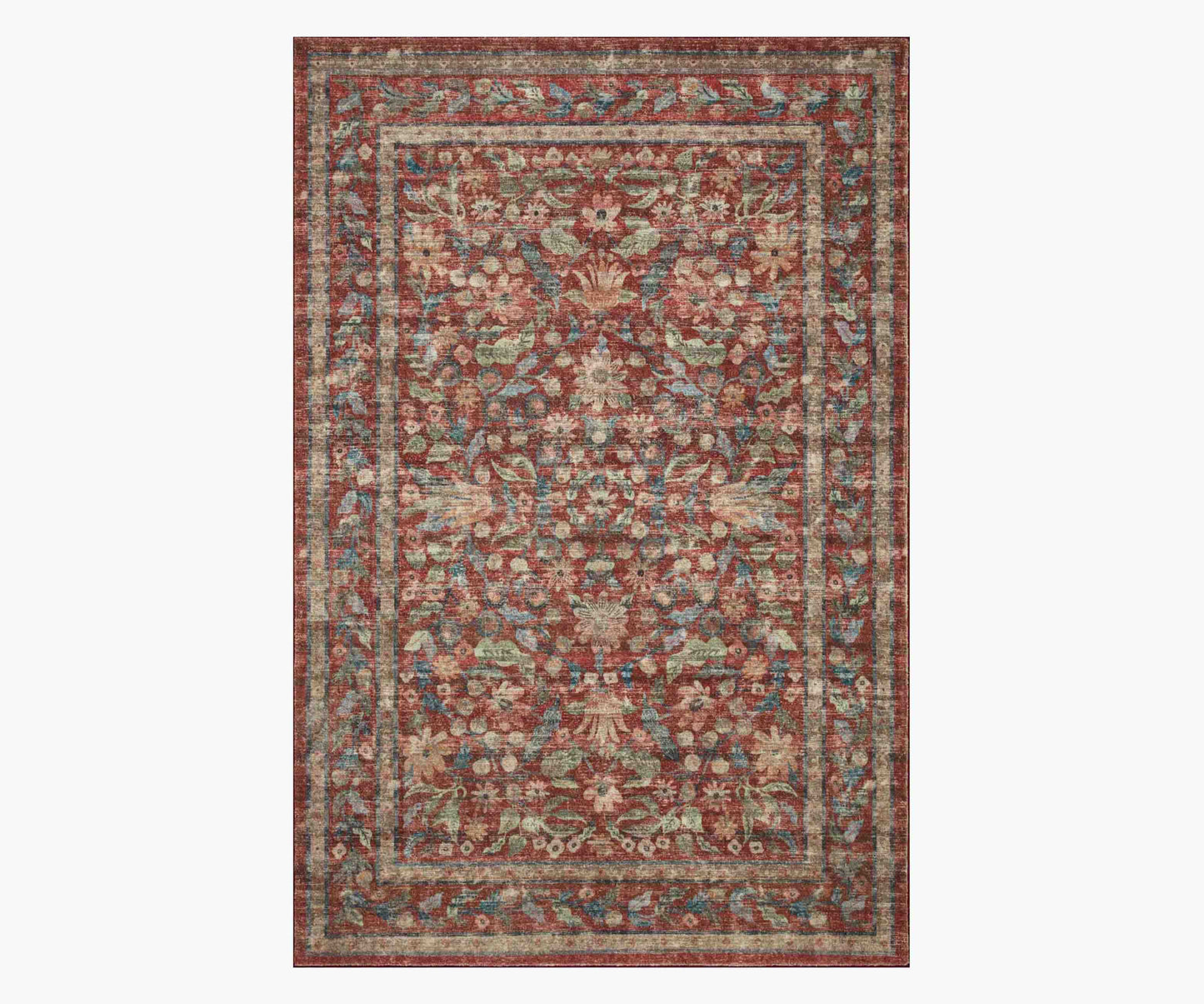 Courtyard Eve Printed Rug - Crimson - Premium Design Accessory