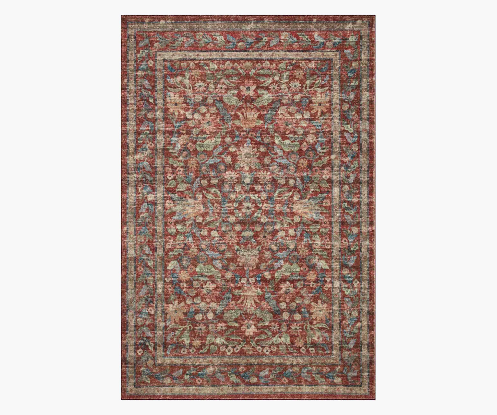 Courtyard Eve Printed Rug - Crimson - Premium Design Accessory