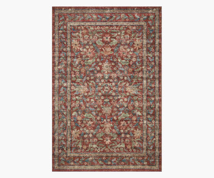 Courtyard Eve Printed Rug - Crimson - Premium Design Accessory