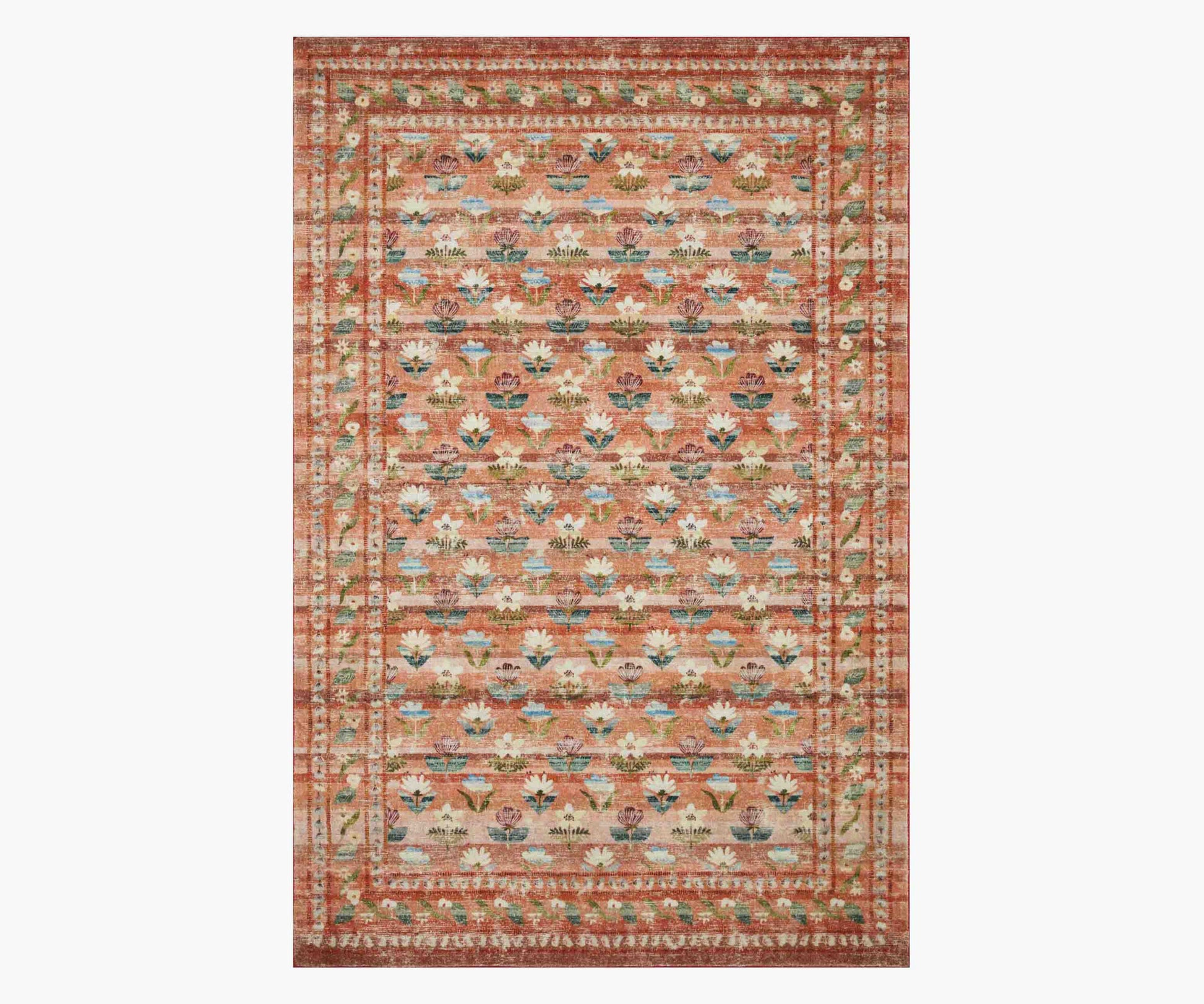 Courtyard Hadley Printed Rug - Terracotta - Premium Design Accessory