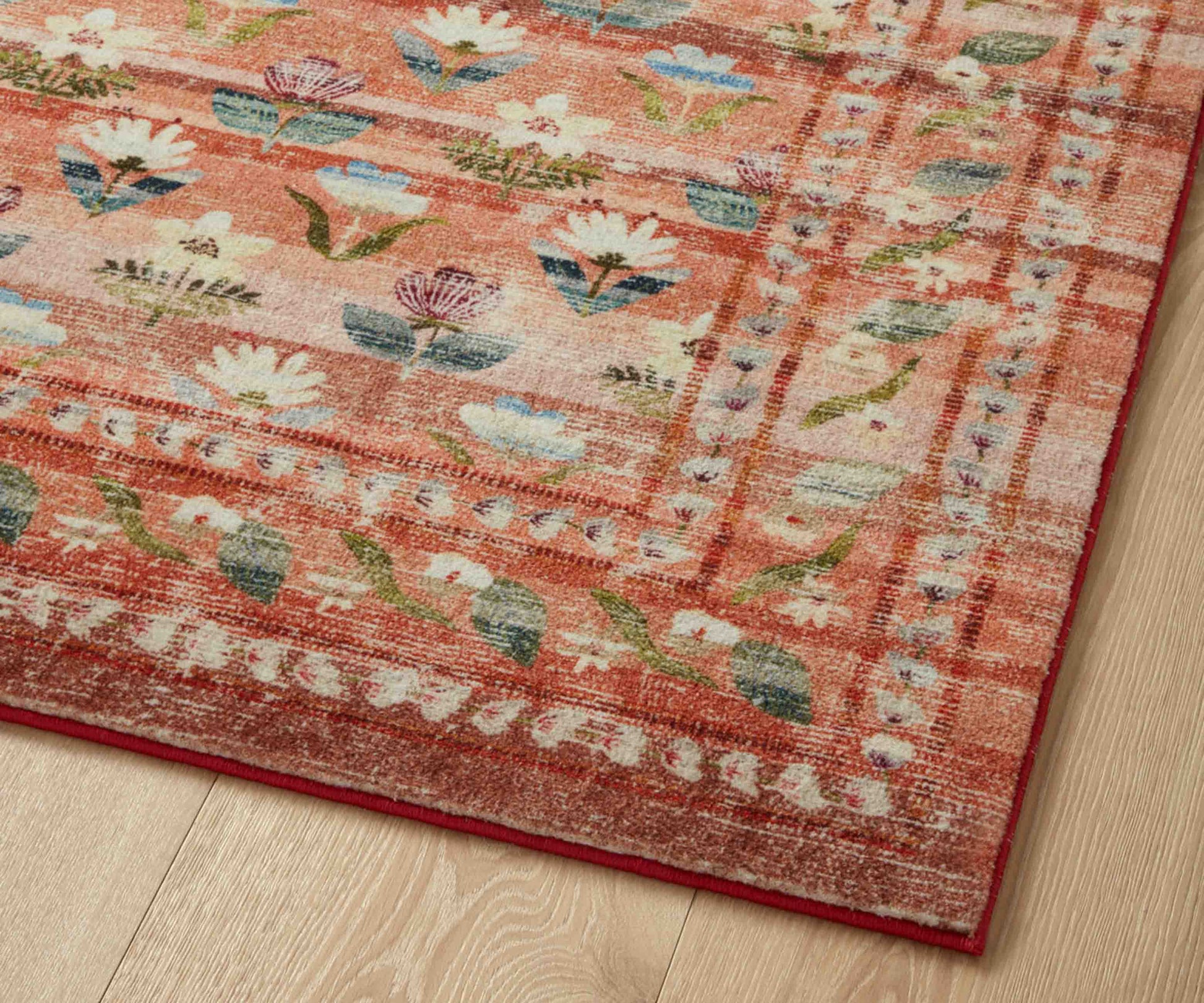 Courtyard Hadley Printed Rug - Terracotta