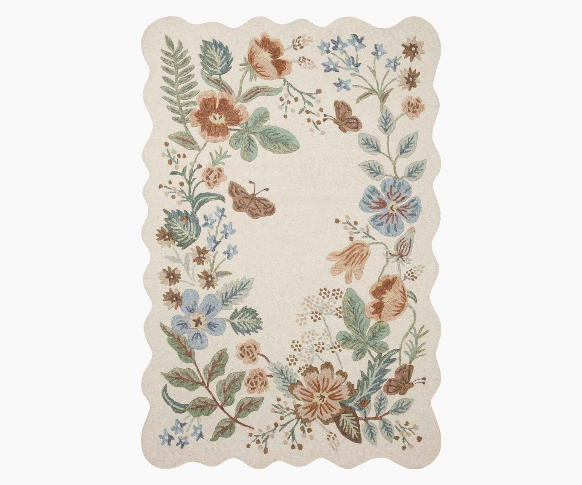 Strawberry Fields Wool-Hooked Rug - Cream - Premium Design Accessory