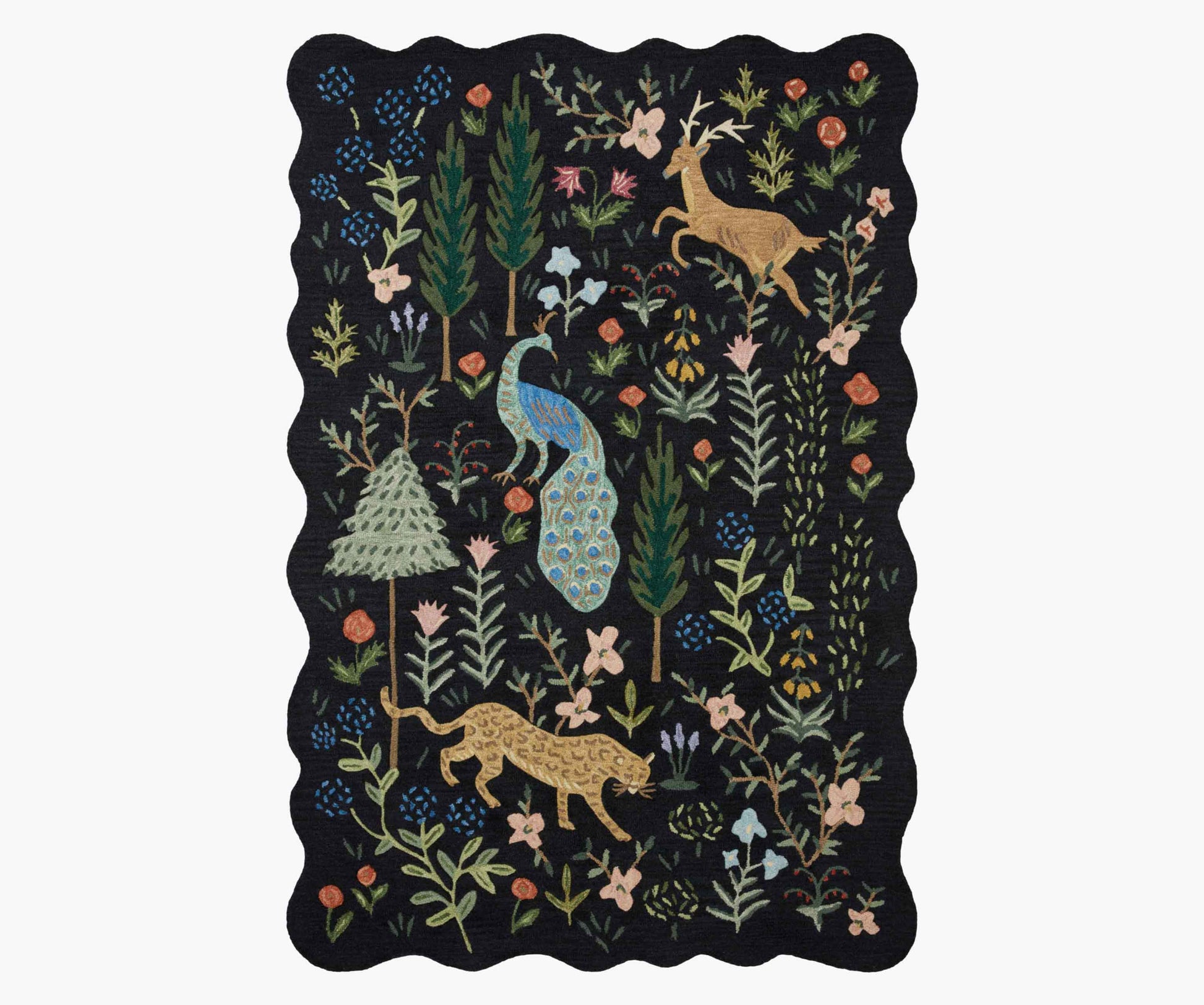 Menagerie Wool-Hooked Rug - Black - Premium Design Accessory