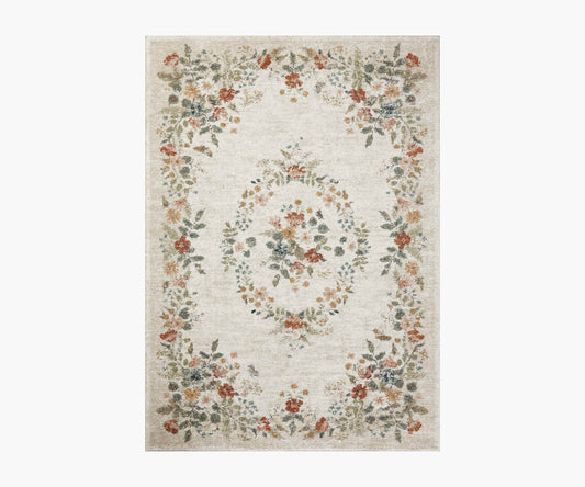 Laurel Strawberry Fields Medallion Power Loomed Rug - Cream - Premium Design Accessory