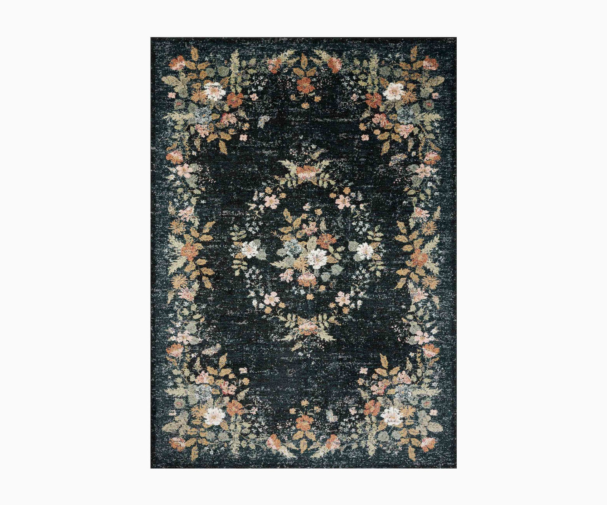 Laurel Strawberry Fields Medallion Power Loomed Rug - Navy - Premium Design Accessory