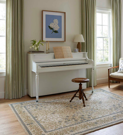 Laurel Wildwood Garden Power Loomed Rug - Cream