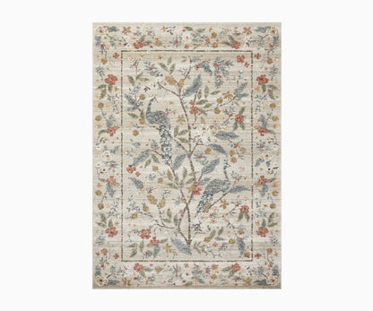 Laurel Peacock Garden Power Loomed Rug - Cream - Premium Design Accessory