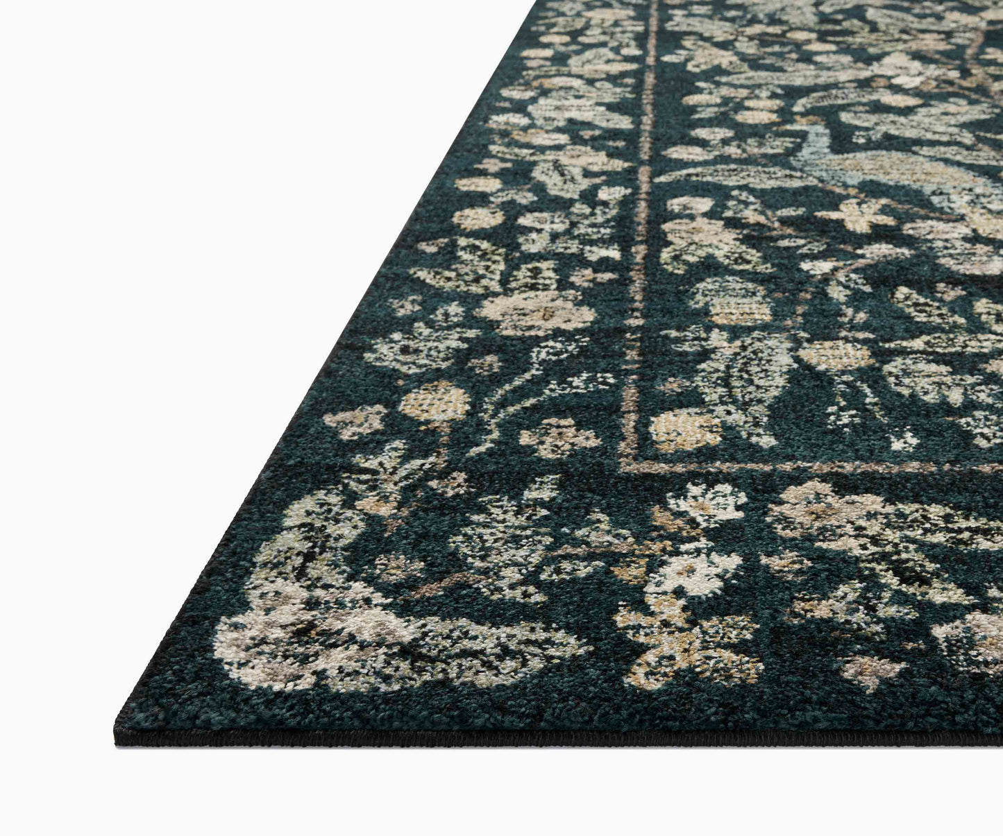 Laurel Peacock Garden Power Loomed Rug - Navy