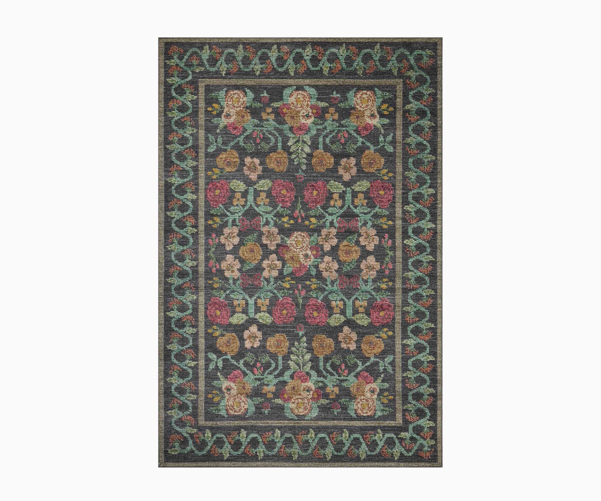 Rosa Power Loomed Rug - Black - Premium Design Accessory