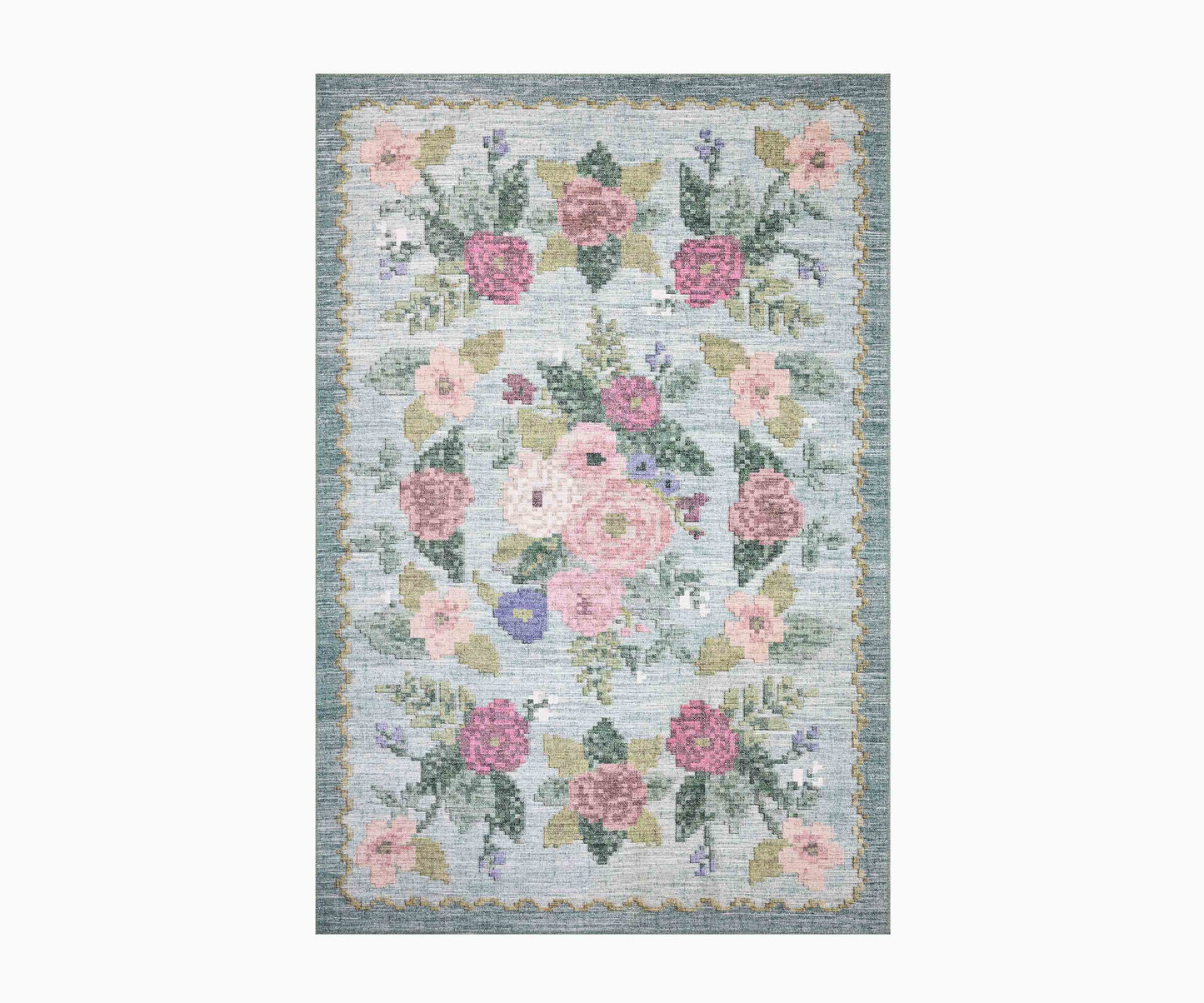 Rosa Antique Rose Power Loomed Rug - Sky - Premium Design Accessory