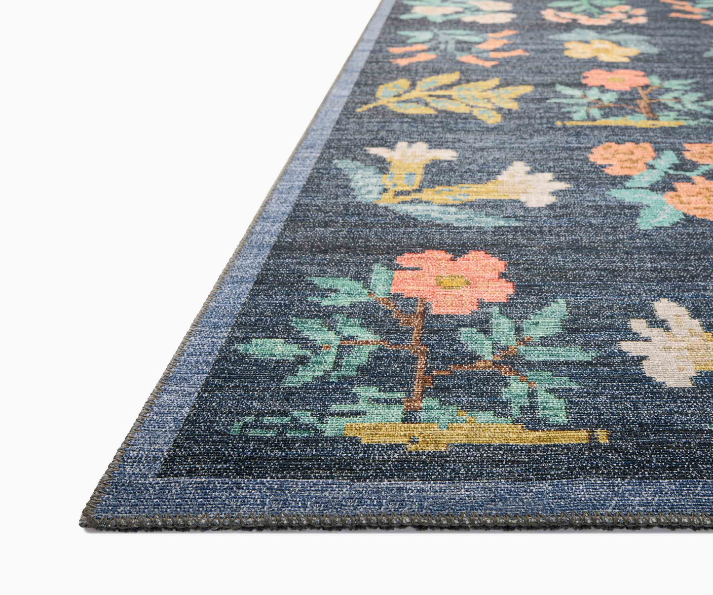 Rosa Hawthorne Power Loomed Rug - Navy
