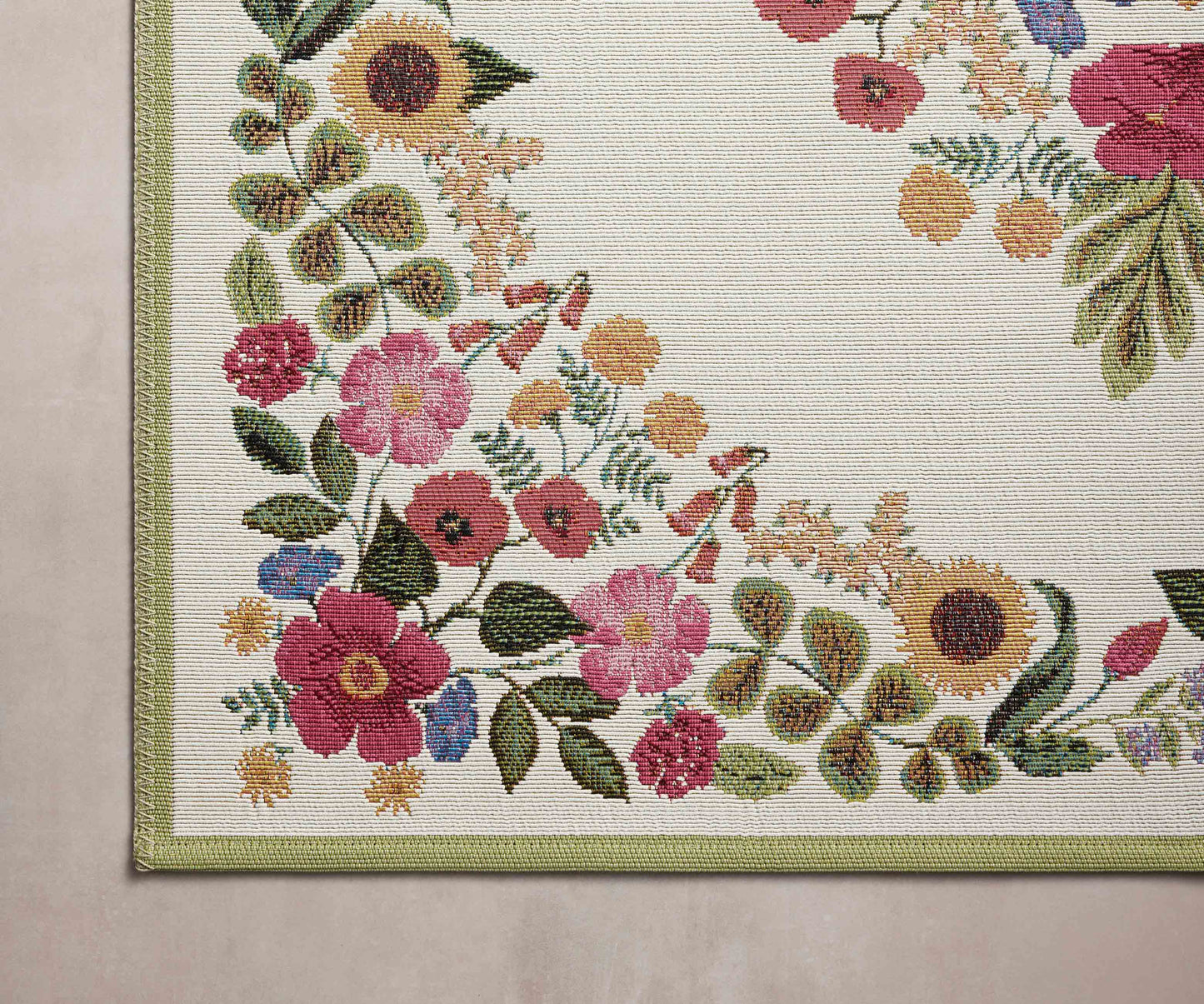 Perennial Blossom Power Loomed Rug - Cream