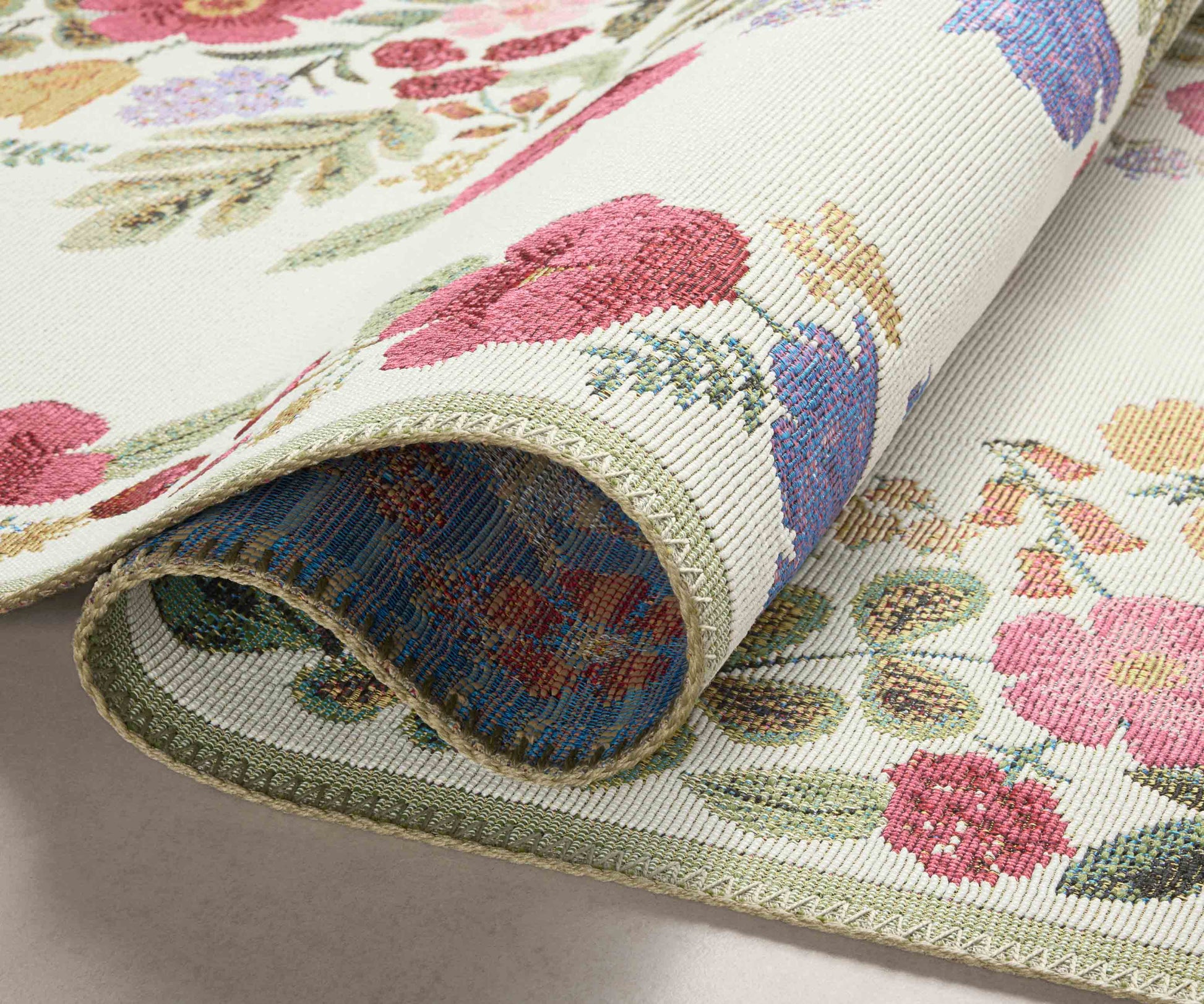 Perennial Blossom Power Loomed Rug - Cream