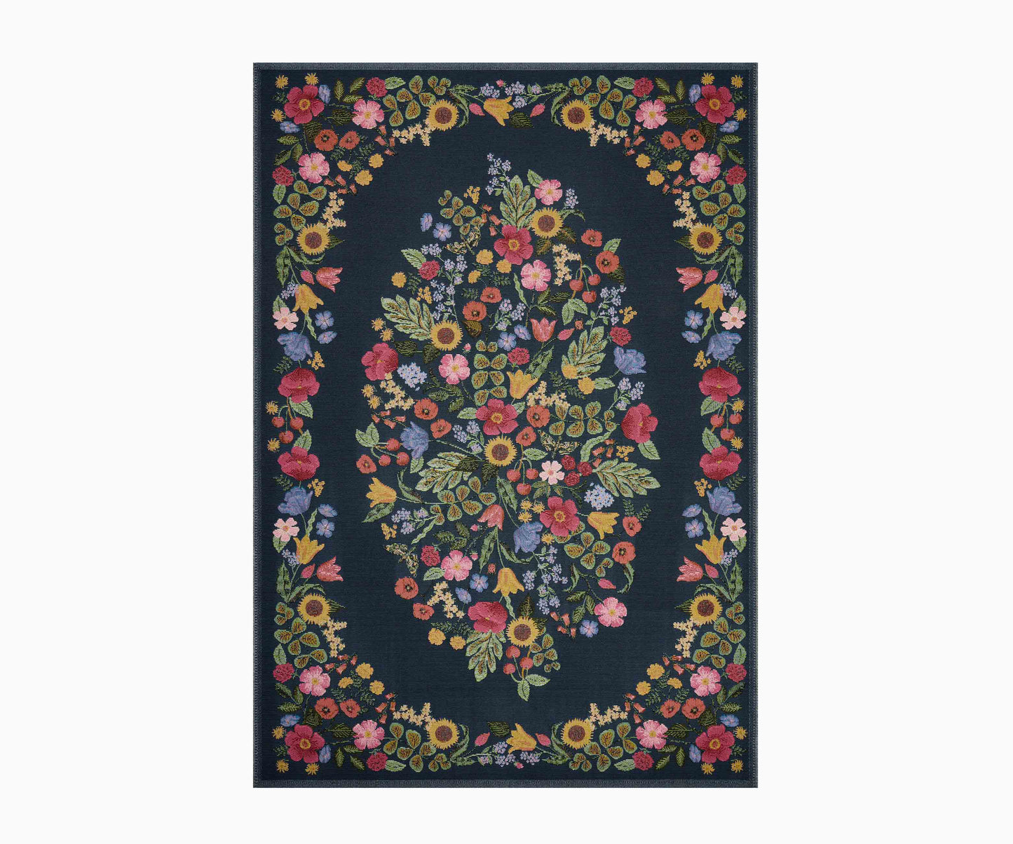 Perennial Blossom Power Loomed Rug - Navy - Premium Design Accessory