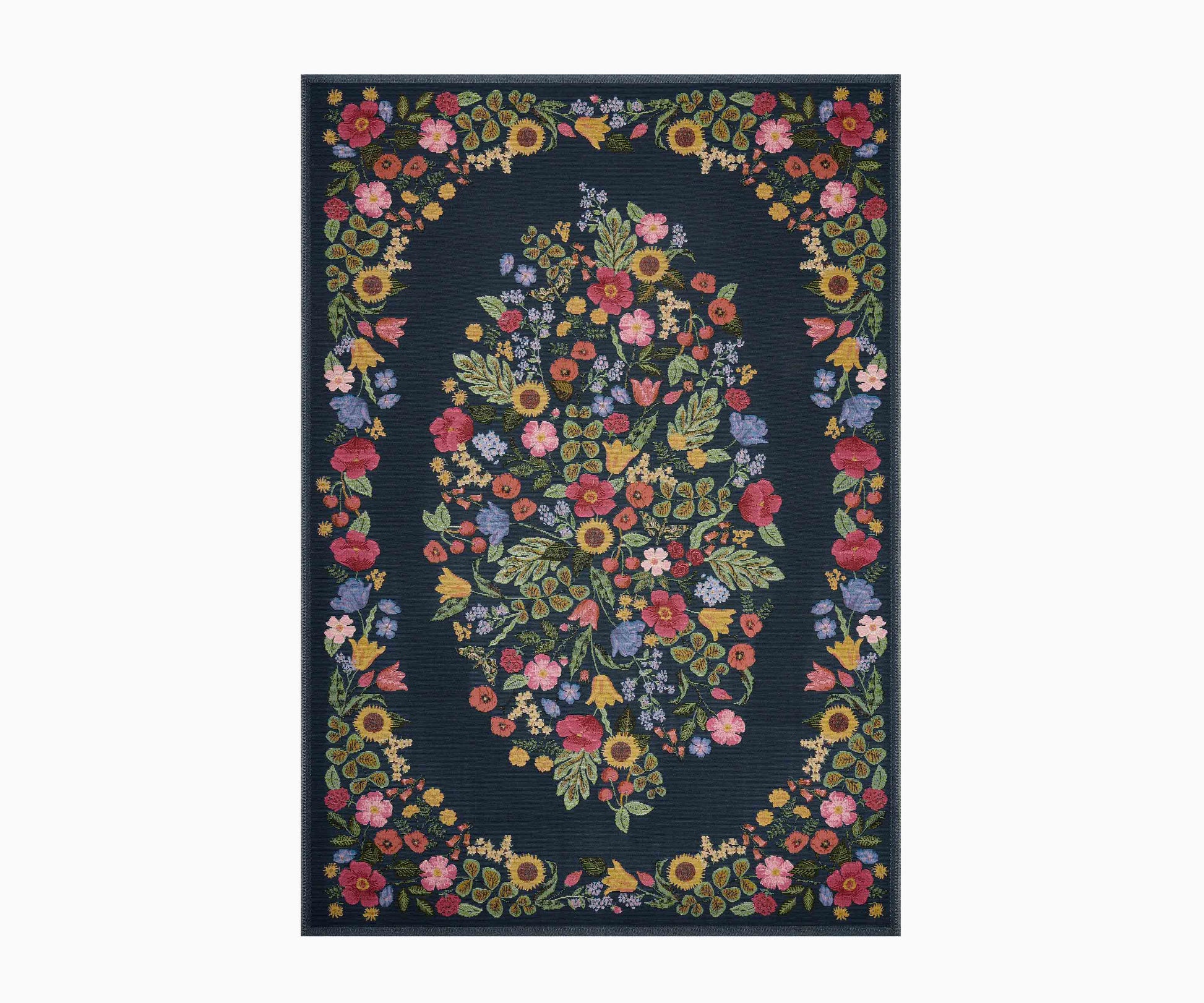 Perennial Blossom Power Loomed Rug - Navy - Premium Design Accessory