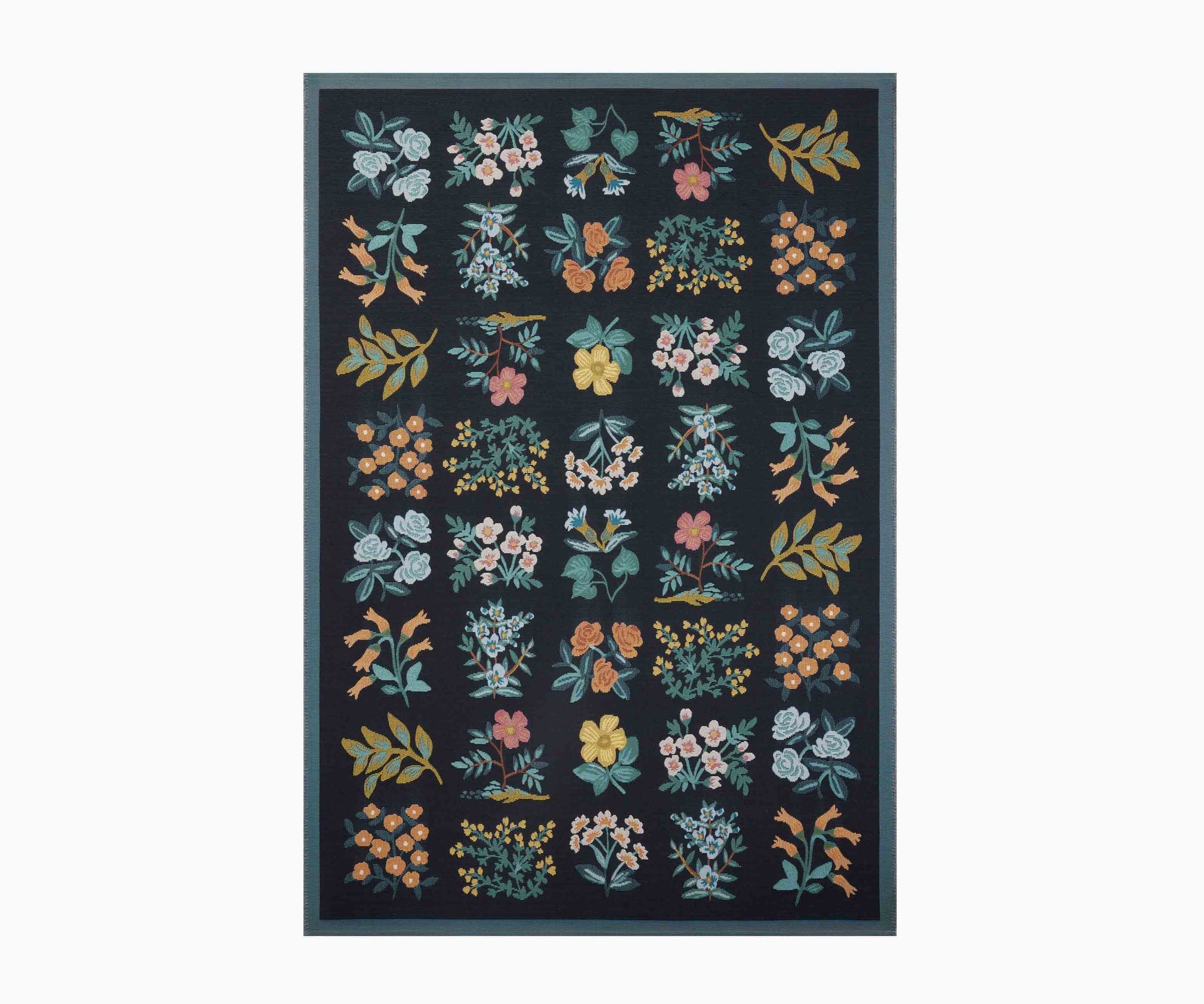 Perennial Wildflower Power Loomed Rug - Black - Premium Design Accessory