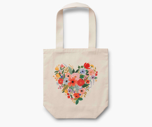 Canvas Tote Bag - Floral Heart - Canvas Tote Bag