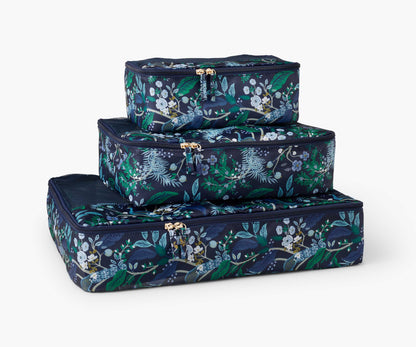 Packing Cube Set - Peacock - Cotton Loungewear