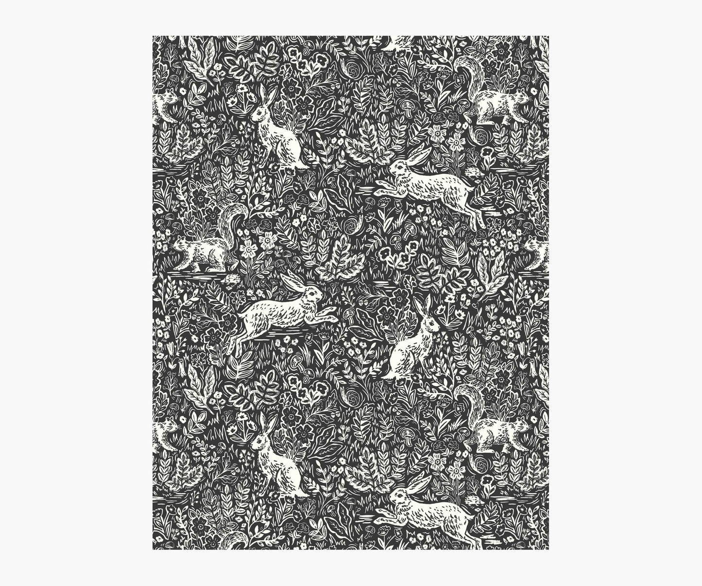 Fable Wallpaper Sample - Black & White - Peel and Stick Wallpaper