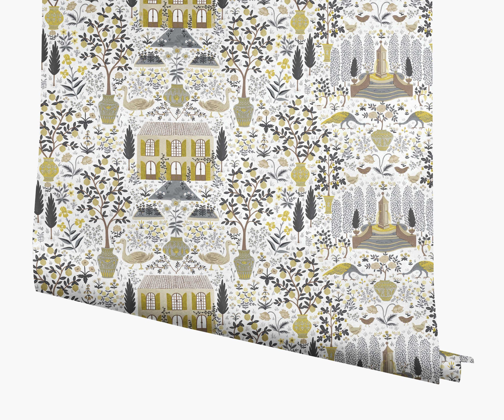 Camont Wallpaper - Linen & Metallic Gold - Peel and Stick Wallpaper