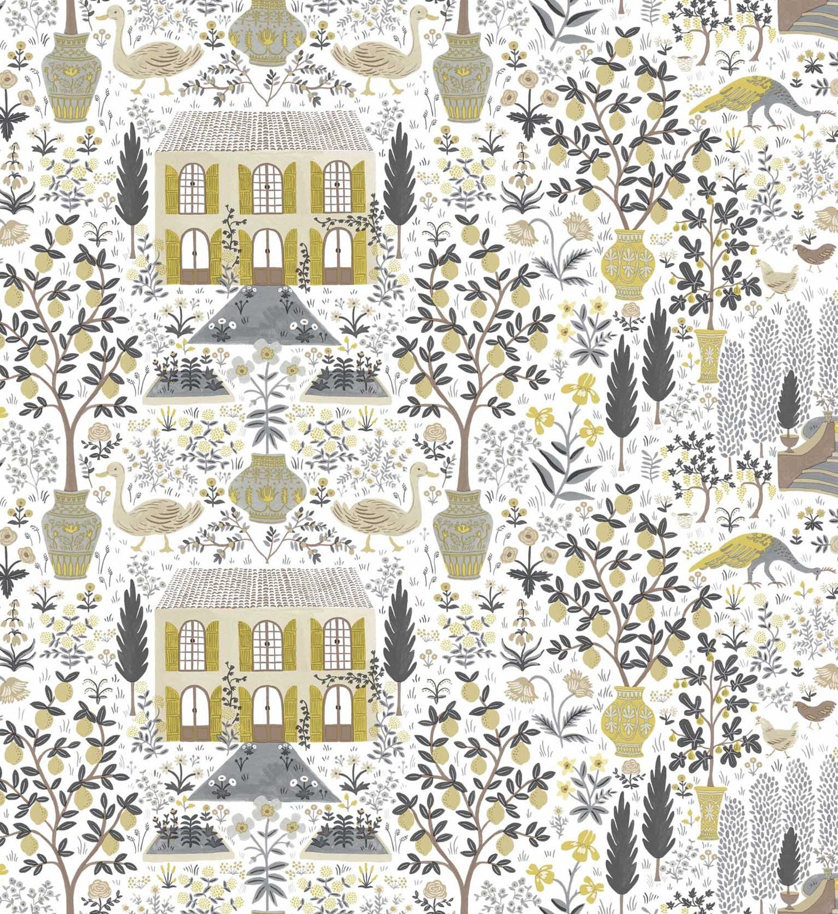Camont Wallpaper - Linen & Metallic Gold