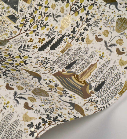Camont Wallpaper - Linen & Metallic Gold