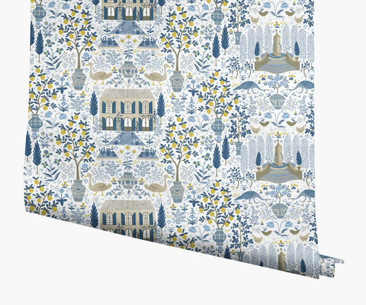 Camont Wallpaper - Indigo - Peel and Stick Wallpaper