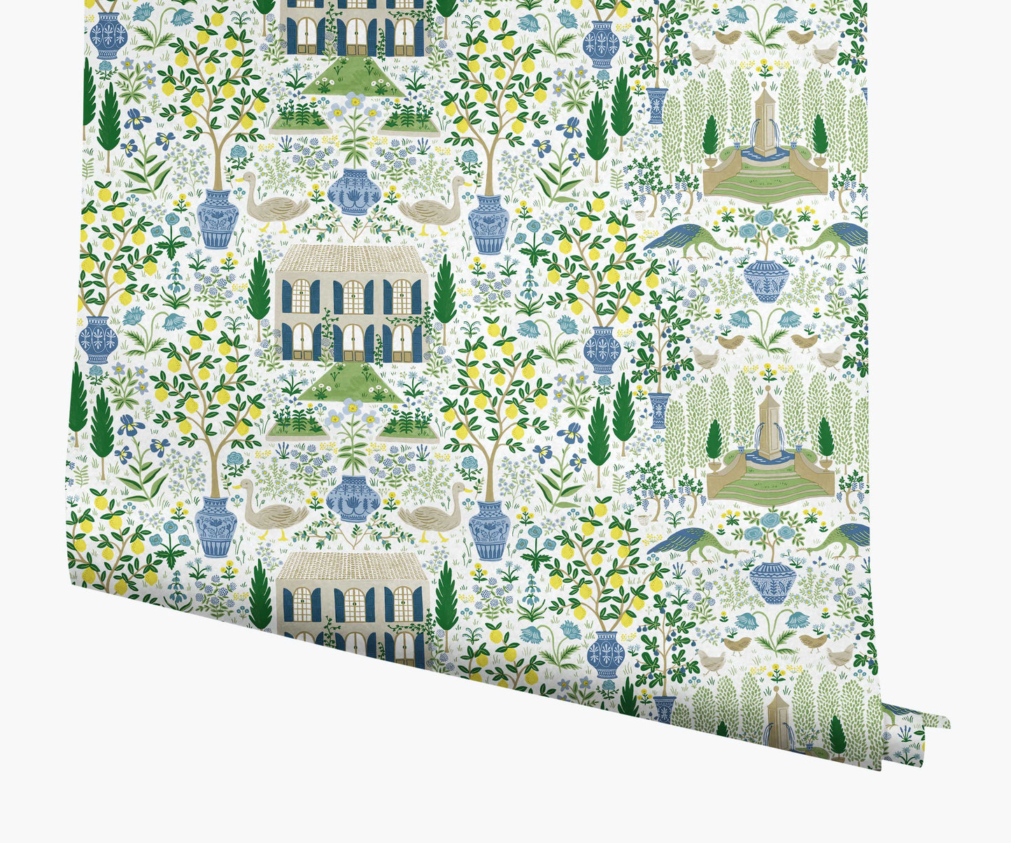 Camont Wallpaper - Blue & Green - Peel and Stick Wallpaper